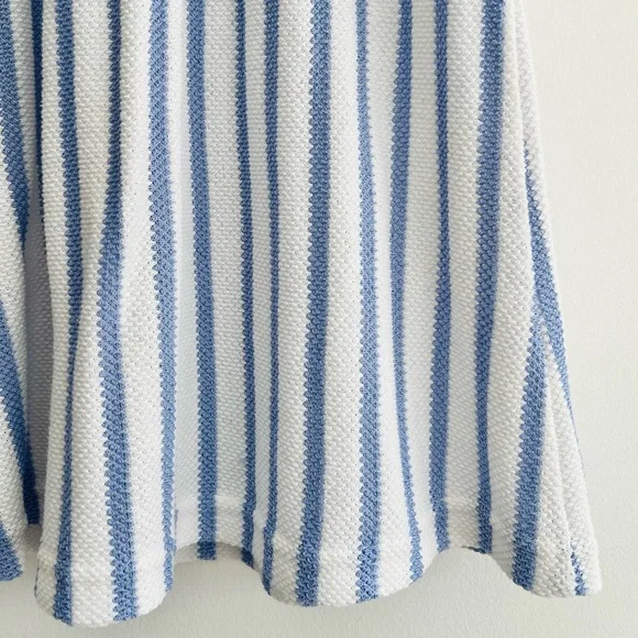 Vince Camuto Kids Dress in Blue and White Stripes with Button Accents | Girls 5 - Picture 5 of 7